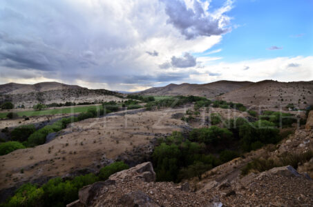 There is rain over there.