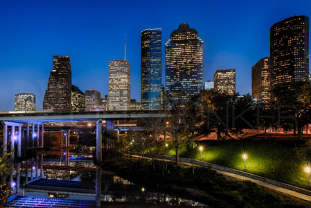 Downtown Houston: Blue Hour on Buffalo Bayou