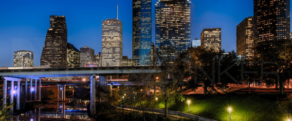 Downtown Houston: Blue Hour on Buffalo Bayou